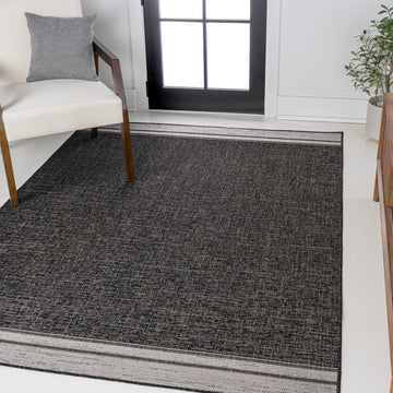 Alda Modern Minimalist Mingled Solid Indoor/Outdoor Area Rug